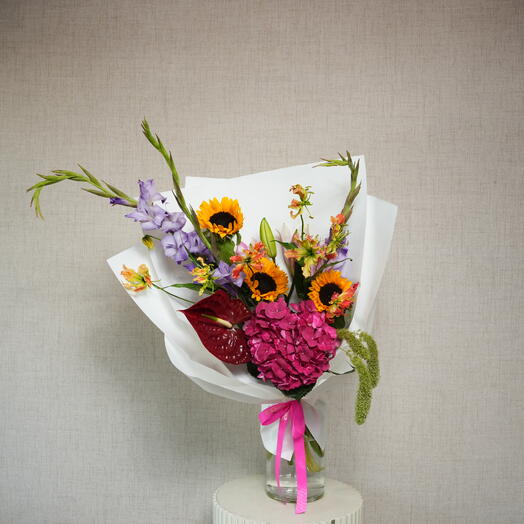 Gladiolus and Sunflower Delight Bouquet 7159