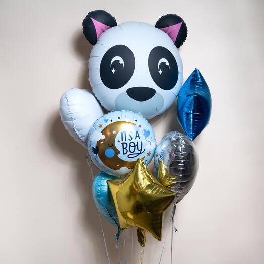 Cute Panda Theme It s a Boy Foil Balloon Set 7431