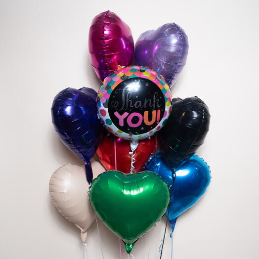 Thank You Colourful 8-Heart Foil Balloon Set  7457