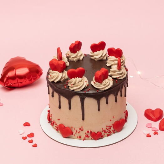 Gâteau au chocolat Valentine à nappage coulant (pour 6-7 personnes)