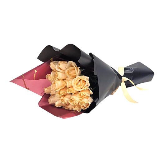 Букет из 19 персиковых роз