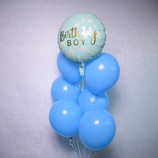 6 Blue Latex   1 Birthday Boy Balloon-5714