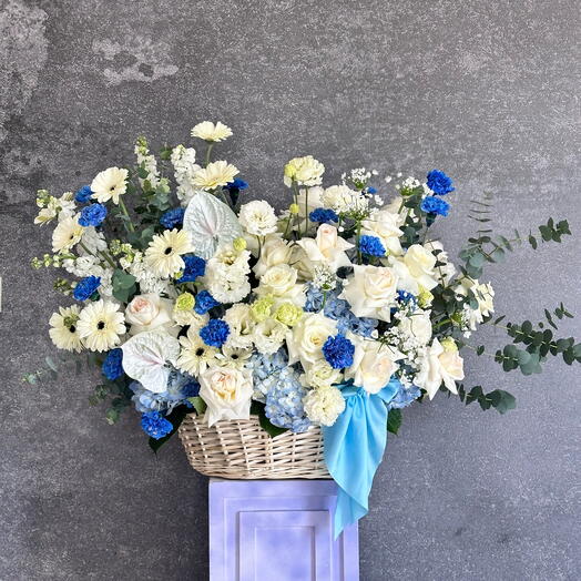 Голубая корзина для малыша