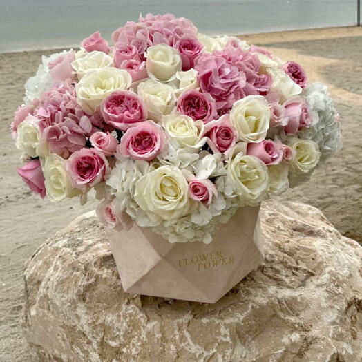 Blush Elegance: Xtra Large Box with Hydrangeas and Roses