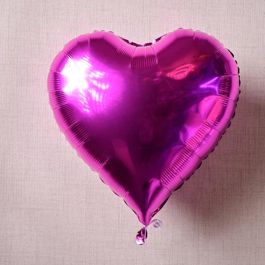 Фиолетовый фольгированный гелиевый шар-сердце  6982