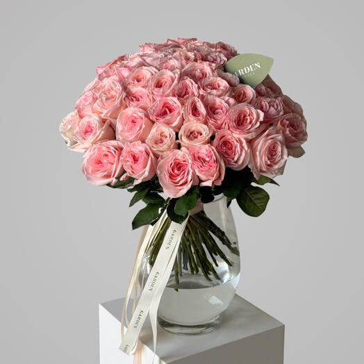 Bouquet of Ohara pink roses (51 pcs)