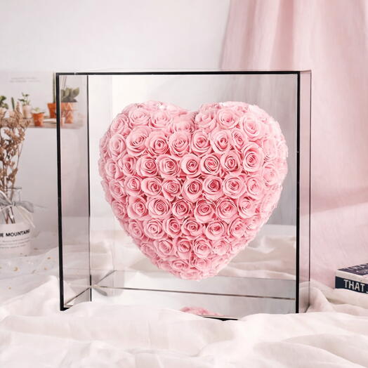 99 forever Pink Roses Heart