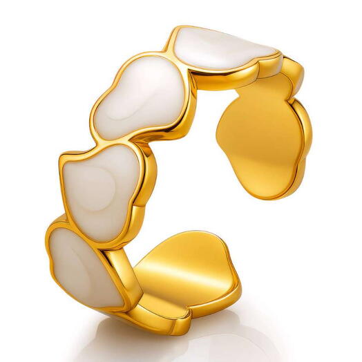 18K Gold Plated Heart Link Ring