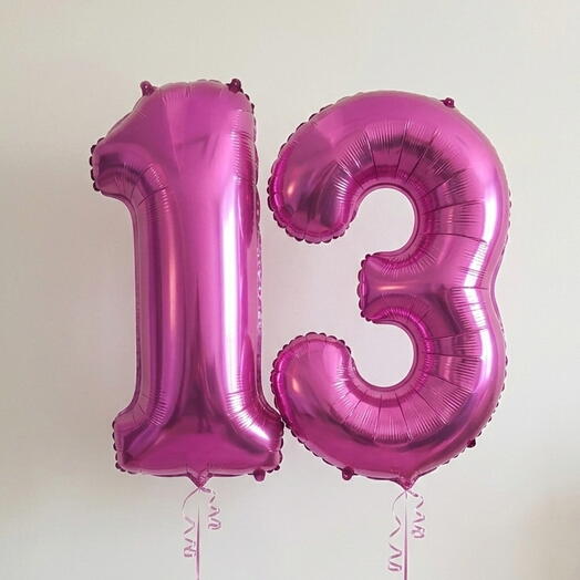 Number 13 Pink Helium Balloon 40 Inch – Giant Celebration Decoration | UAE