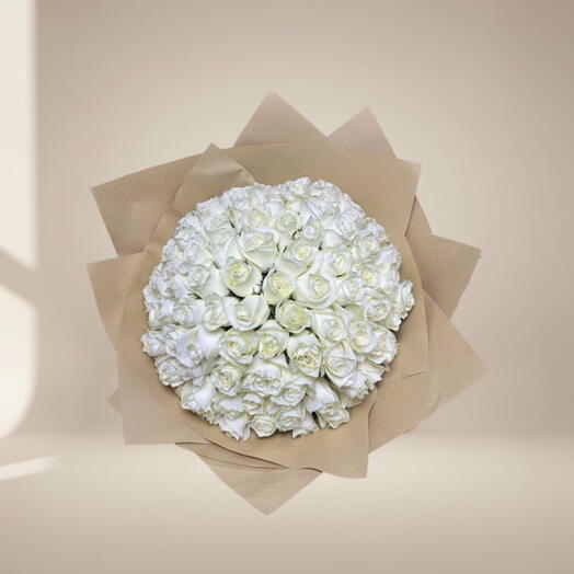 50 White Roses Luxury Arrangement