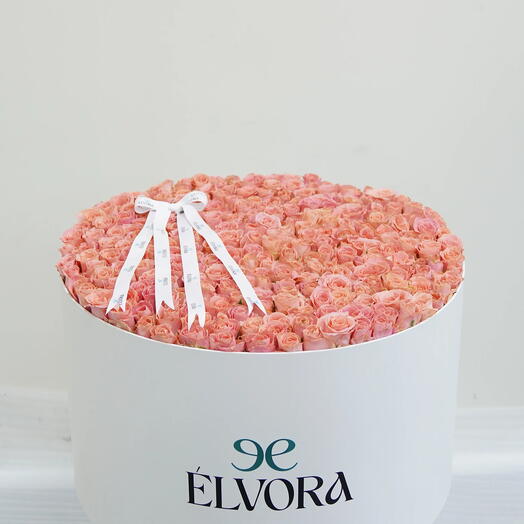 Коробка с розовыми розами Poise