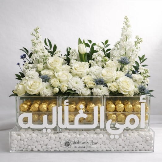 شوكولاتة وردة بيضاء فاخرة