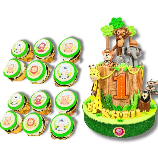 Животные сафари и джунглей - набор для торта «Лев» 03