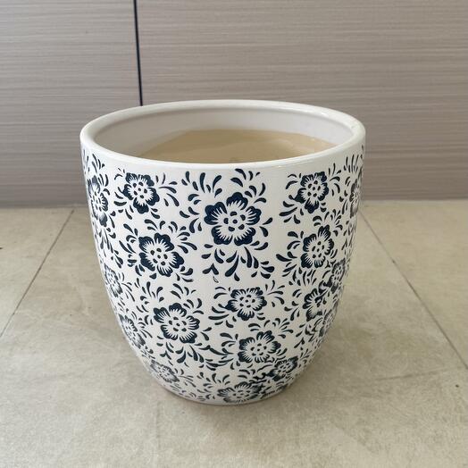 Керамический дизайнерский горшок белый - большой