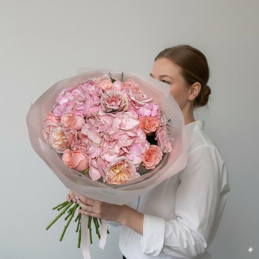 Персиково-розовый букет