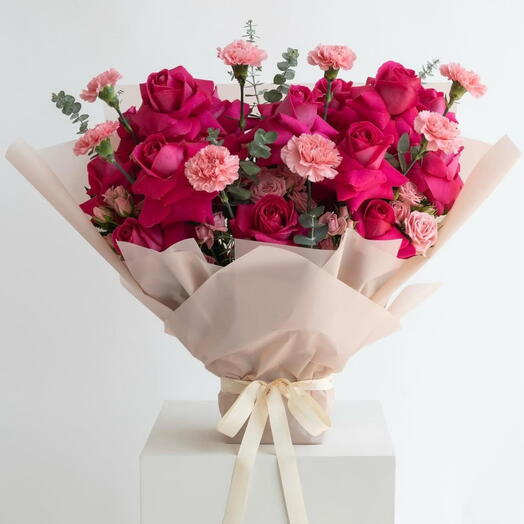 Mon Cherie - Florist Special Pink rose , carnation and spray rose Bouquet