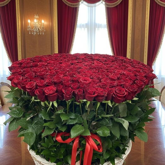 Red roses basket 301