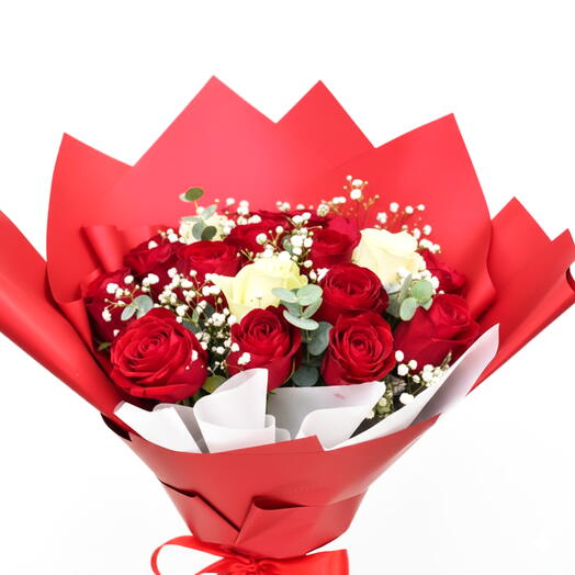 21 красно-белых роз — альтернатива: