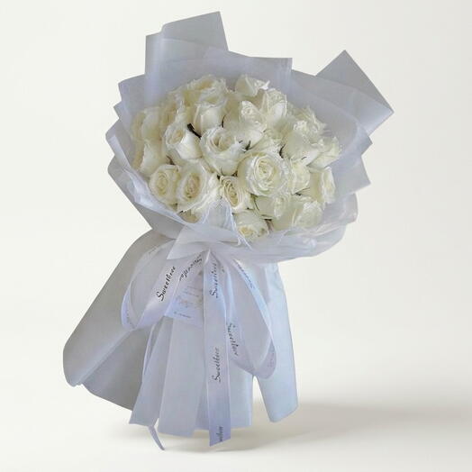 Bouquet blanc classique Bliss