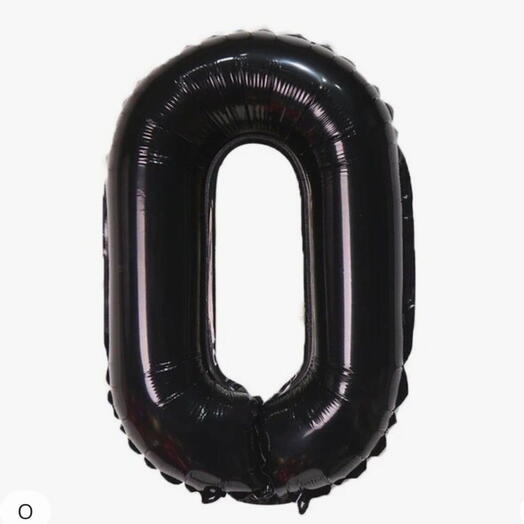 Black number 0 balloon