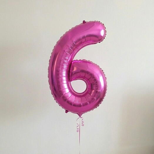 Number 6 Pink Helium Balloon 40 Inch – Oversized Party Decoration | Abu Dhabi