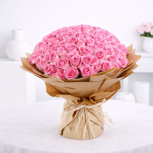Signature  101 Pink  Roses Elegance