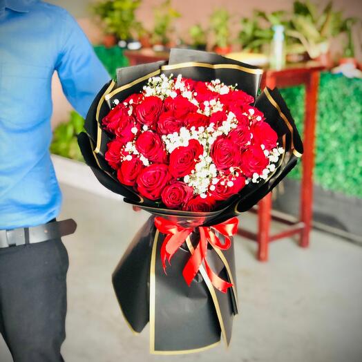 Bouquet de 30 roses rouges