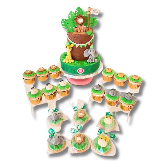 ЖИВОТНЫЕ САФАРИ И ДЖУНГЛЕЙ - НАБОР ДЛЯ ТОРТА С ЛЬВОМ 06