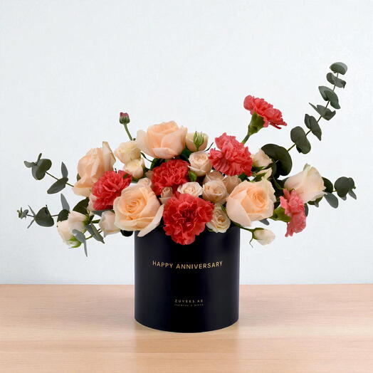 Caja de flores Plenitud del atardecer para aniversario