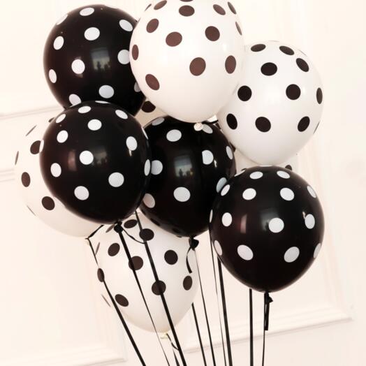 8 воздушных шаров в горошек – черно-белый декор для вечеринки | элегантные праздничные шары JLT Дубай