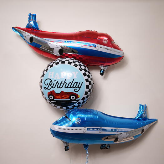 Sky Racer Happy Birthday Foil Balloon Set 7350