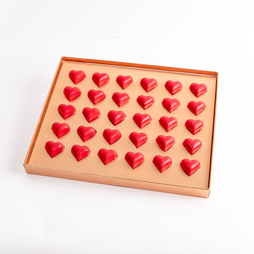 Chocolate corazón rubí de lujo, 30 piezas