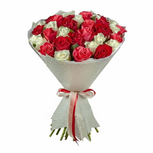 Summer evening ( red and white roses )