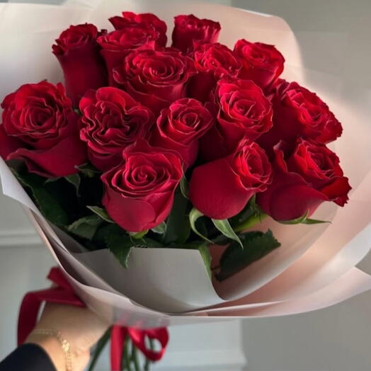 Roses rouges premium 15 pièces