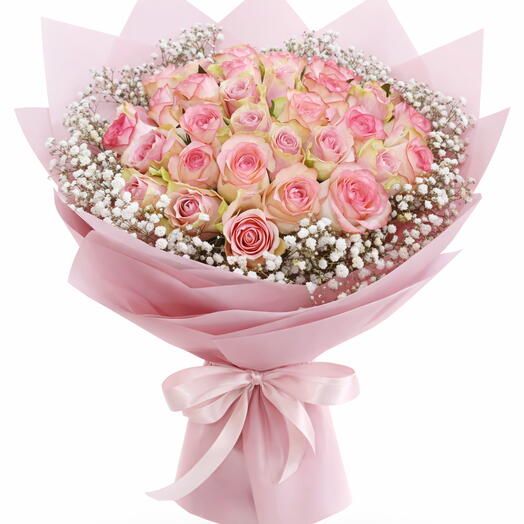 Charming Pink Roses Bouquet | Elegant Floral Arrangement