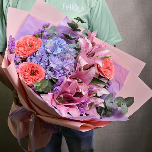 Пастельный букет цветов  6612