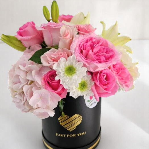 Flowers in a black box