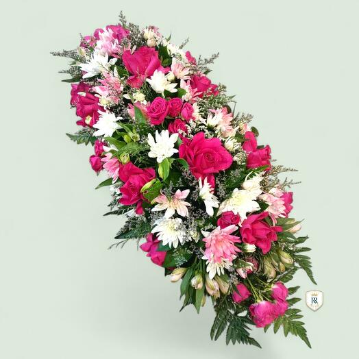 Элегантный розово-белый спрей 70 см настольные цветы