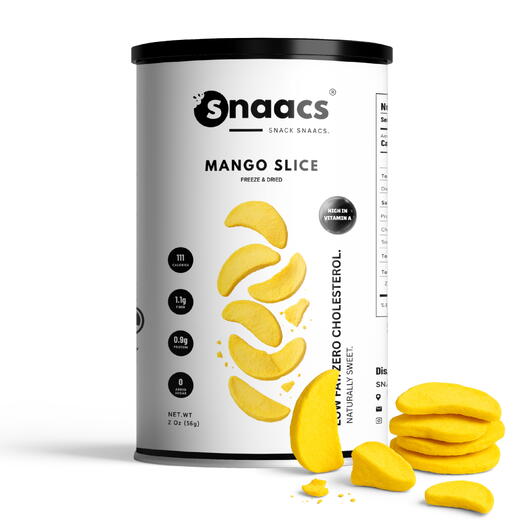SNAACS Freeze-Dried Mango Slices | No Added Sugar | Naturally Sweet   Crispy - 2 oz | 56 g