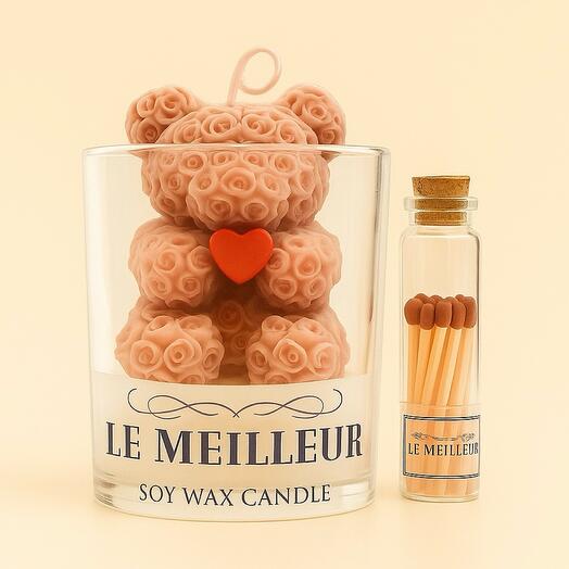 Тедди в банке - свеча с сладким ароматом