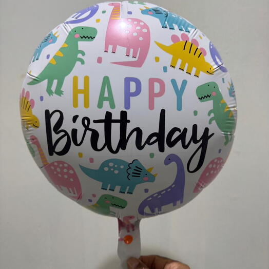 Birthday Colorful Dinos Foil Balloon