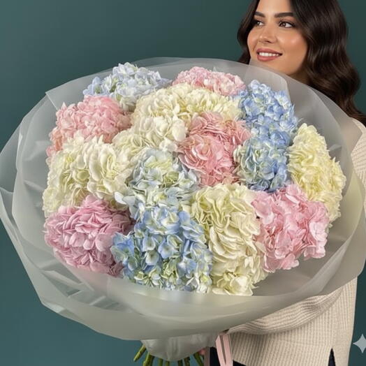 15 Mix Hydrangea Bouquet