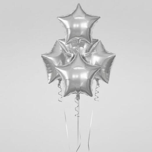 Shimmering Silver Star Foil Balloons