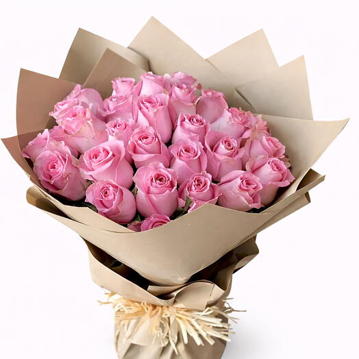 Blush Elegance Pink Roses Bouquet