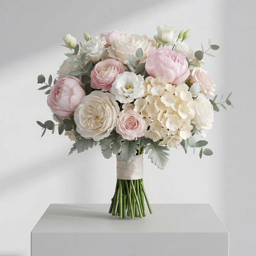 Blush and ivory bridal bouquet