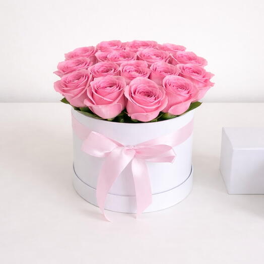 Roses roses en boîte