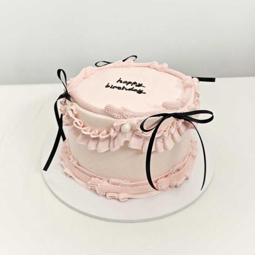 Vintage Bow Cake Pale Pink