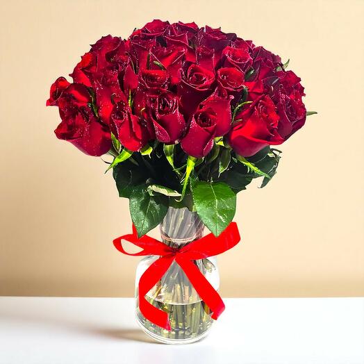 31 Red Roses Vase
