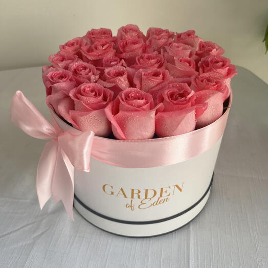Blush Luxe Box — 21 Pink Roses Arrangement | Elegant Gift of Grace, Admiration   Timeless Romance