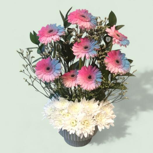 Raimbow Flowers Vase